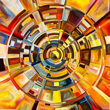 Radiant Circle serisi. Enerji, maneviyat ve sanat konularında renkli soyut radyal tasarım