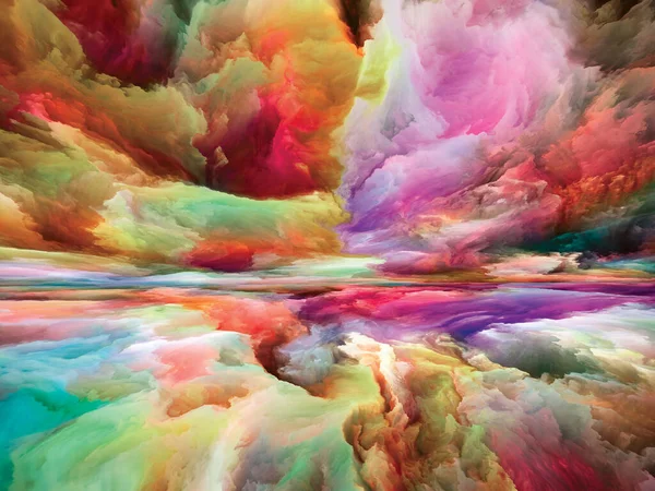 Magia Krajobrazu Seria Color Dreams Kompozycja Farb Faktur Gradientowych Chmur — Zdjęcie stockowe