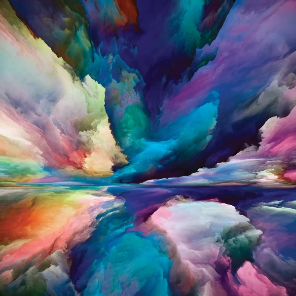 Paisagem Gradiente Série Sonhos Cor Interação Tintas Texturas Nuvens Gradientes — Fotografia de Stock