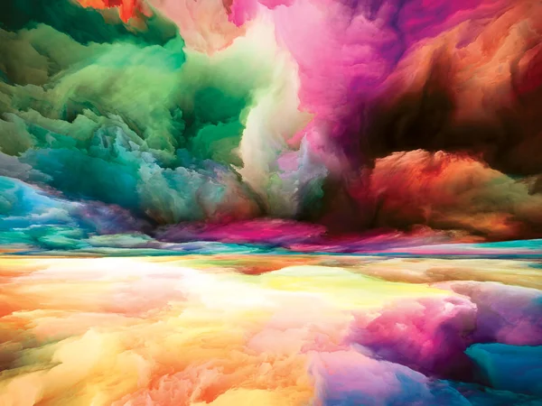 Krajobraz Wewnętrzny Seria Color Dreams Abstrakcyjny Projekt Wykonany Farby Tekstur — Zdjęcie stockowe