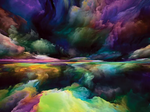 Paysage Arc Ciel Série Color Dreams Fond Composé Peinture Textures — Photo