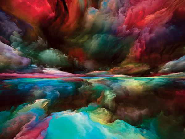 Paesaggio Arcobaleno Serie Color Dreams Sfondo Composto Vernice Texture Nuvole — Foto Stock