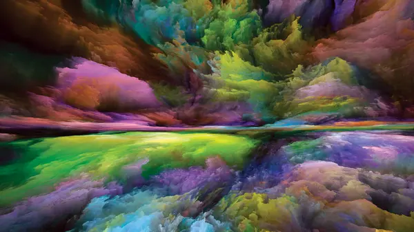 Bunte Landschaft Seeing Never World Serie Komposition Von Farben Texturen — Stockfoto