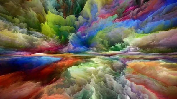 Paisaje Multicolor Seeing Never World Series Composición Colores Texturas Nubes — Foto de Stock