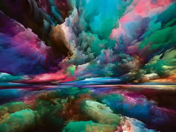 Rainbow Landscape Seeing Never World Series Design Composed Colors Textures — Stock Photo, Image