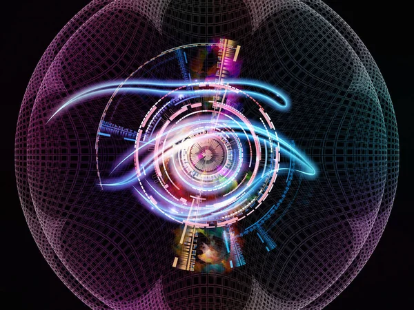 Oog Symbool Abstracte Technologische Elementen Lichtcompositie Onderwerp Van Wetenschap Onderwijs — Stockfoto