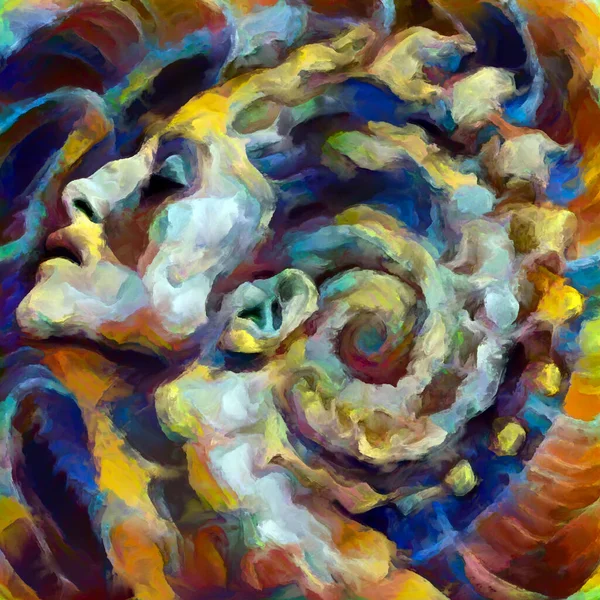 Inner Hues Series Woman Face Abstract Spiral Design Composition Subject — Stock Photo, Image