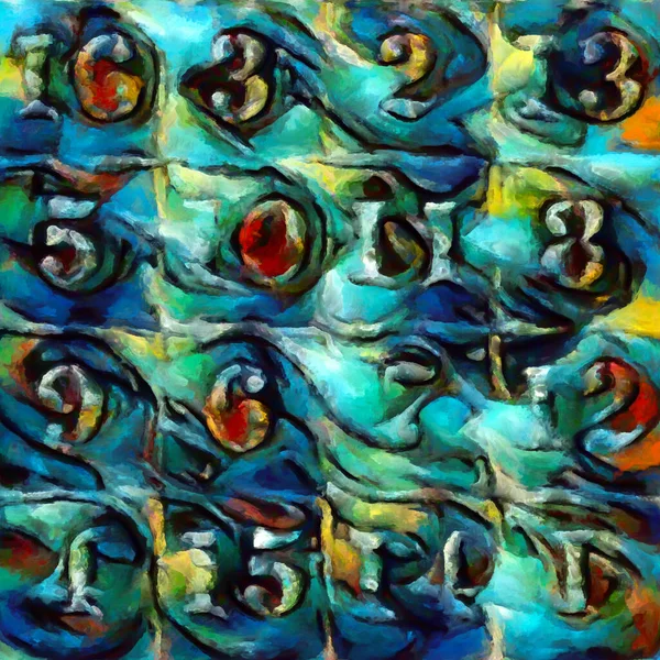 Colorida Representación Números Cuadrados Mágicos Sobre Temas Matemáticas Educación Arte —  Fotos de Stock