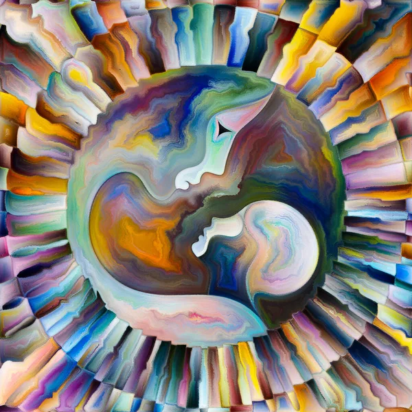 Série Círculo Mãe Criança Design Vidro Manchado Multicolorido Sobre Tema — Fotografia de Stock