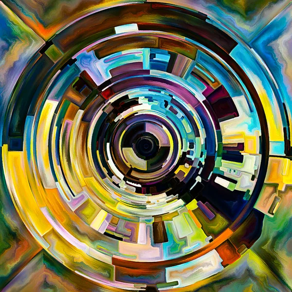 Radiant Circle serisi. Enerji, maneviyat ve sanat konularında renkli soyut radyal tasarım