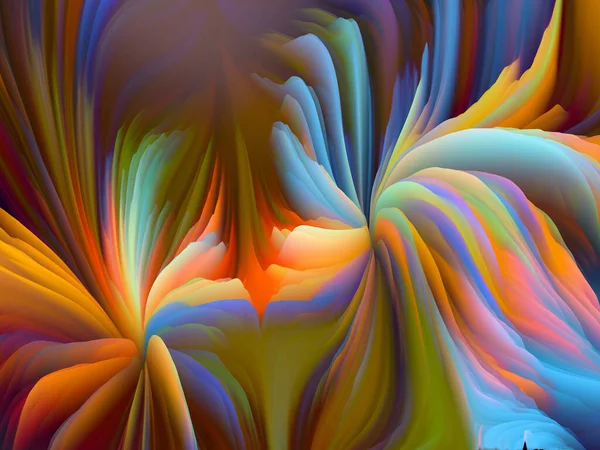 Color Storm series. 3D Rendering of colorful swirls of virtual foam to serve as wallpaper or background on the subject of art and design