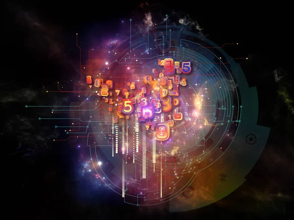 Procesador Matemáticas Número Luz Elementos Tecnológicos Representación Sobre Tema Del — Foto de Stock