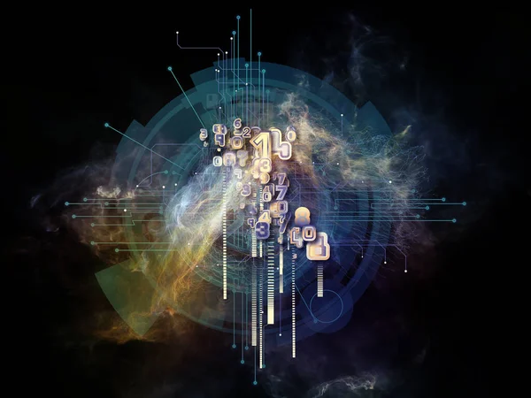Processador Matemática Número Luz Elementos Tecnológicos Renderização Matéria Processamento Informação — Fotografia de Stock