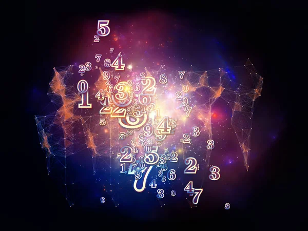 Number Burst Abstract Cluster Digits Lights Subject Mathematics Science Education — Stock Photo, Image