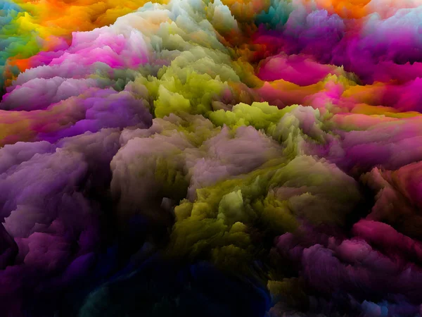 Płótna Bliska Rozmieszczenie Renderowania Kolorowych Farb Fraktalnych Temat Projektowania Kreatywności — Zdjęcie stockowe