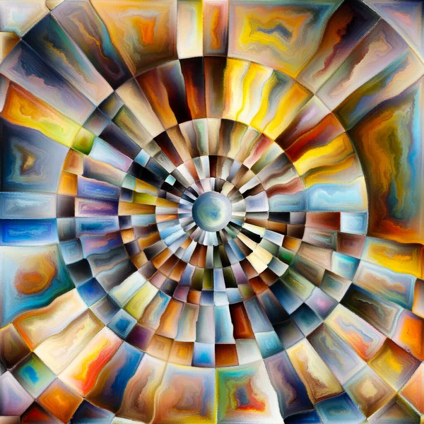 Radiant Circle Series Bright Colorful Radial Design Subject Energy Spirituality — Stock Photo, Image