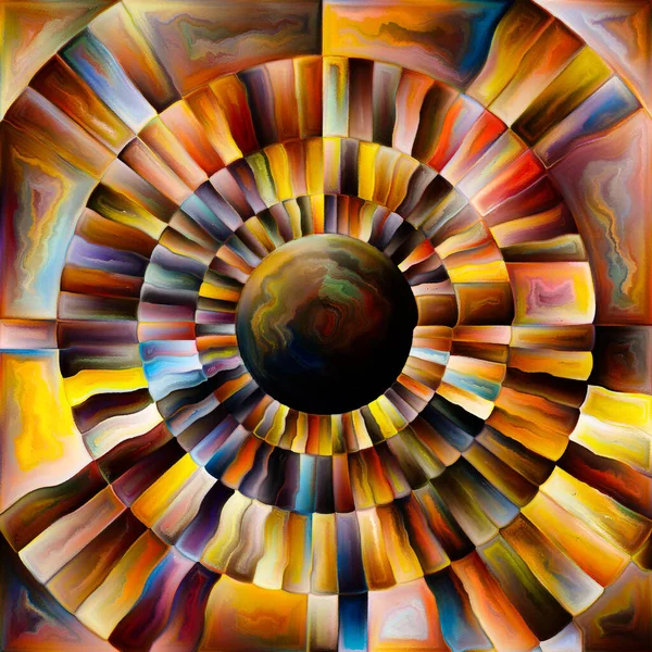 Série Zářivých Kruhů Světlý Barevný Radiální Design Téma Energie Spirituality — Stock fotografie