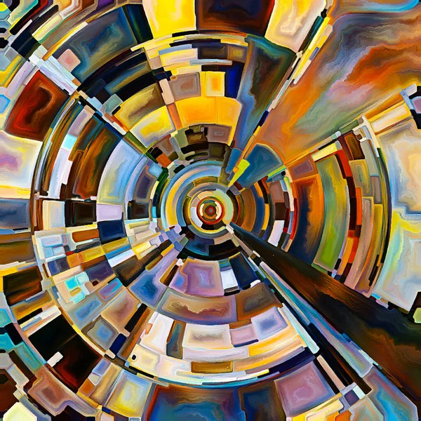 Ciclo Oración Pintura Colorida Abstracta Disco Rayos Arcos Color Radiante — Foto de Stock