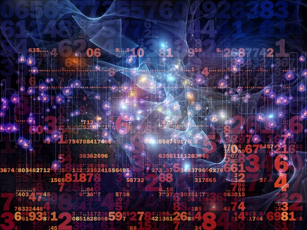 Illustrazione Numeri Membrane Frattali Composizione Delle Luci Sul Tema Della — Foto Stock