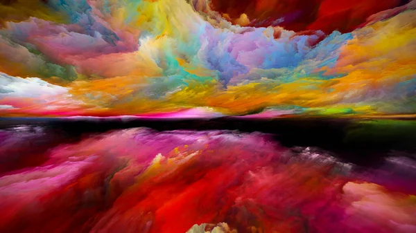 虹の悟り 現実逃避シリーズ 風景画 想像力 創造性と芸術上のプロジェクトのためのシュールな日の出の色とテクスチャの創造的な配置 — ストック写真