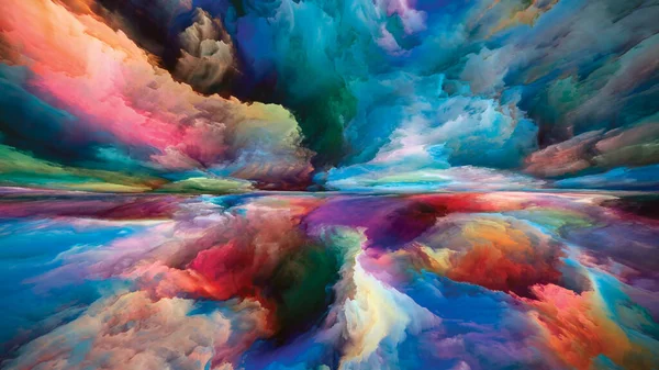 内陸部 世界シリーズには登場しない 内側の生活 ドラマ デザインをテーマにした色 グラデーションの雲で構成された抽象的な背景 — ストック写真