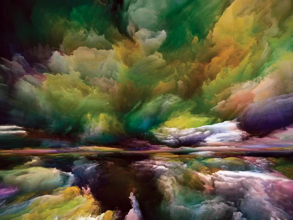 Paisaje Espectral Serie Sueños Color Diseño Fondo Pintura Texturas Nubes — Foto de Stock