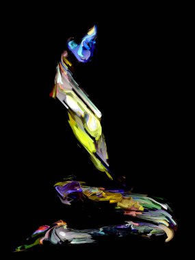 Yaratıcılık ve tasarım konularında insan formuyla renk etkileşimi üzerine sanat çalışması