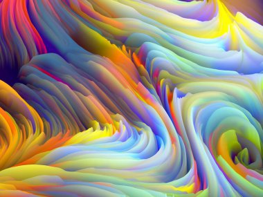 Renk Fırtınası serisi. Sanat ve tasarım konusunda duvar kâğıdı veya arkaplan görevi görecek renkli sanal köpük dalgalarının 3 boyutlu çizimi