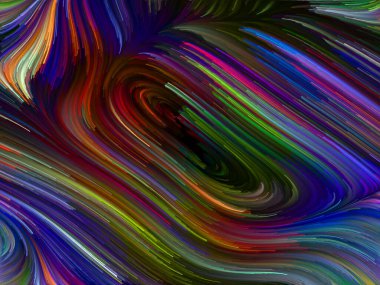 Renkli girdap serisi. Yaşam, yaratıcılık ve sanatla ilgili spektral liflerin renkli hareketlerinden oluşan soyut tasarım