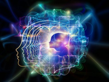 İnsan zihni, düşünme ve eğitim konularında insan, fraktal ve hafif unsurların dizaynı