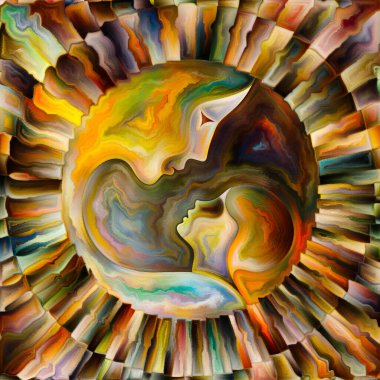 Anne ve Çocuk Çemberi serisi. Çocukluk ve ebeveynlik konusunda renkli kurşunlu cam tasarımı