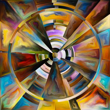 Radiant Circle serisi. Enerji, maneviyat ve sanat konularındaki parlak soyut radyal tasarım