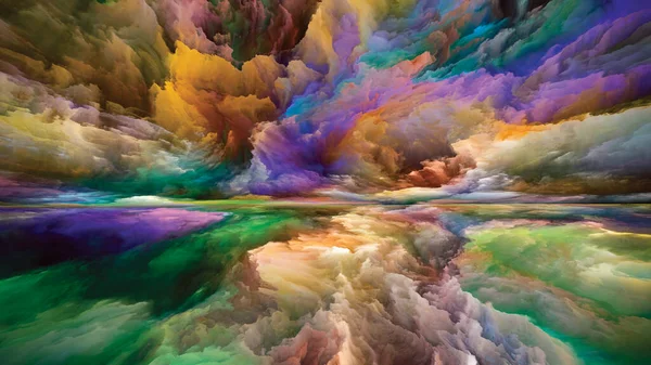 Paisaje Multicolor Seeing Never World Series Composición Colores Texturas Nubes — Foto de Stock