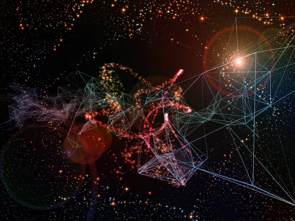 Virtual Networks Series Cloud Connected Lines Lights Cosmic Elements Integrated — Stock Photo, Image