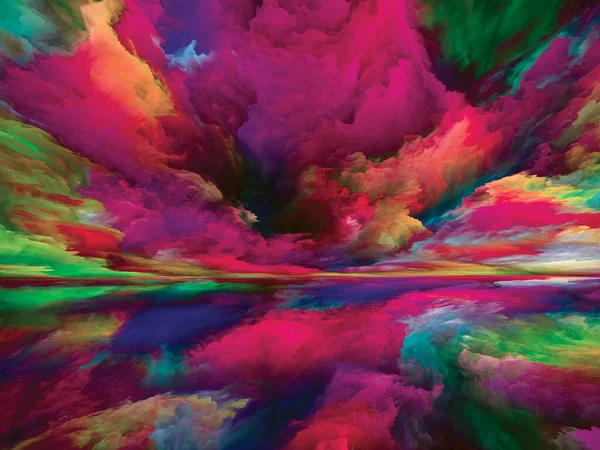 Gökkuşağı Aydınlanması Gerçekliğe Kaçış Dizisi Manzara Resimleri Hayal Gücü Yaratıcılık — Stok fotoğraf