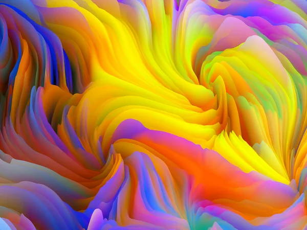 カラーストームシリーズ アートやデザインのテーマに壁紙や背景として機能する仮想カラフルなフォームの動きの3Dレンダリング — ストック写真