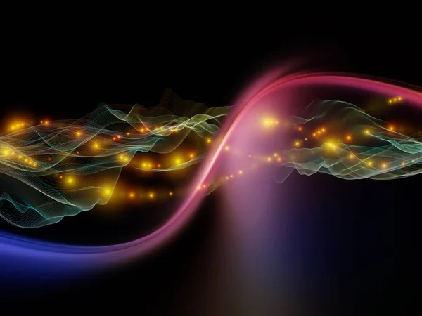 Data Space Virtual Wave Series Abstract Composition Horizontal Sine Waves — Stock Photo, Image