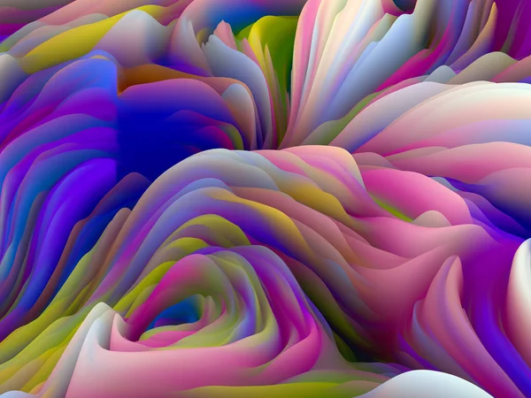 Verdraaide Geometrie Dimensionale Golf Serie Ontwerp Samengesteld Uit Wervelende Kleur — Stockfoto