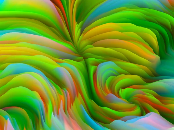 Géométrie Chaos Série Vagues Dimensionnelles Fond Couleur Tourbillonnante Texture Rendu — Photo