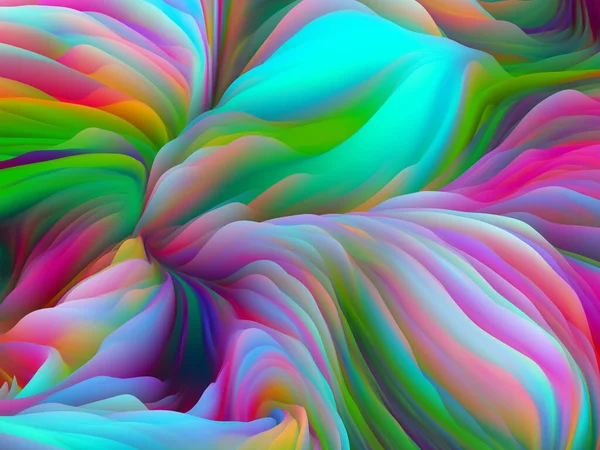 Geometria Chaosu Seria Fal Wymiarowych Tło Wirującego Koloru Tekstury Renderowanie — Zdjęcie stockowe