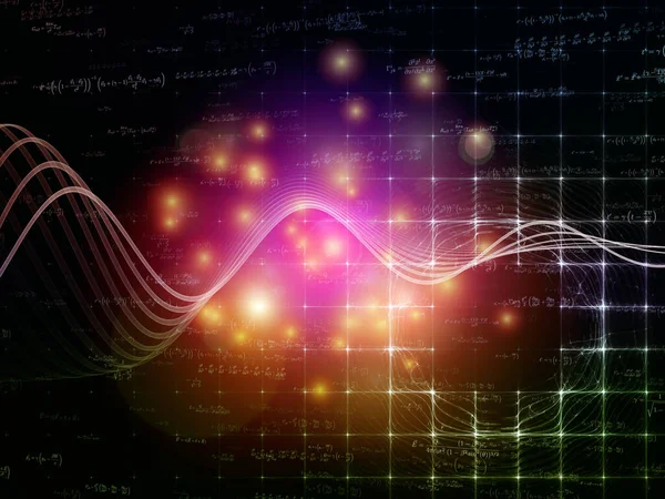 Série Formula Space Grelhas Digitais Luzes Equações Matemáticas Composição Sobre — Fotografia de Stock