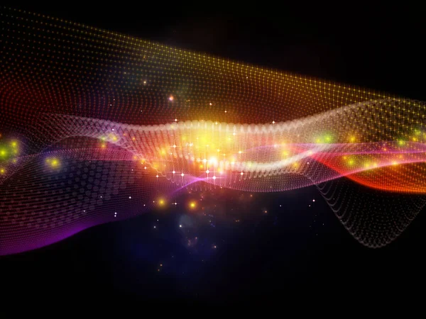 Фотонні Хвилі Світло Частинки Взаємодіють Тему Науки Освіти Обчислювальної Техніки — стокове фото