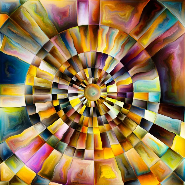 Radiant Circle Series Bright Colorful Radial Design Subject Energy Spirituality — Stock Photo, Image