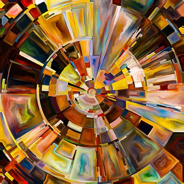 Série Círculo Oração Pintura Colorida Abstrata Disco Raios Arcos Cor — Fotografia de Stock