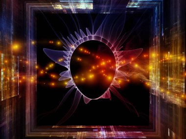 Sanal Hayalet serisi. Fraktal boynuzlu kafa biçimleri, bilgisayar bilimi, teknoloji ve eğitim konularında 3D dikdörtgen biçimine karşıdır..