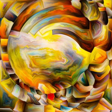 Radiant Circle serisi. Enerji, maneviyat ve sanat konularında renkli soyut radyal tasarım