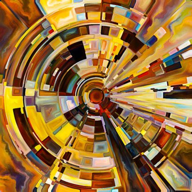 Dua Çemberi serisi. Disk, ışın ve yayılan renk ve organik dokudan oluşan kemerler, ruhsal enerji ve yaşam gücünün kaynağını temsil eder..