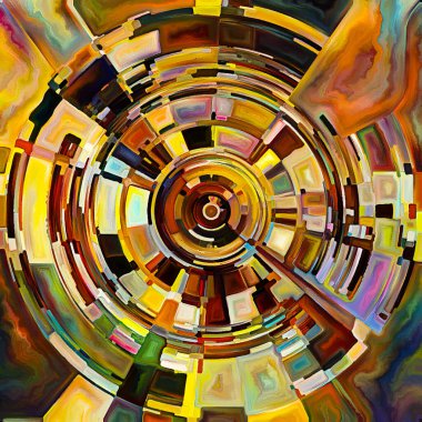 Dua Çemberi serisi. Yaşamın manevi enerjisinin ve gücünün kaynağını temsil eden yayılan renk ve organik dokunun disk, ışın ve kemerlerinin bileşimi.