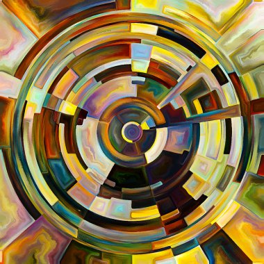 Dua Çemberi serisi. Yaşamın manevi enerjisinin ve gücünün kaynağını temsil eden yayılan renk ve organik dokunun disk, ışın ve kemerlerinin bileşimi.