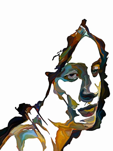 Kolory Serii Shade Elementy Malarskie Kobiecego Portretu Temat Indywidualności Sztuki — Zdjęcie stockowe